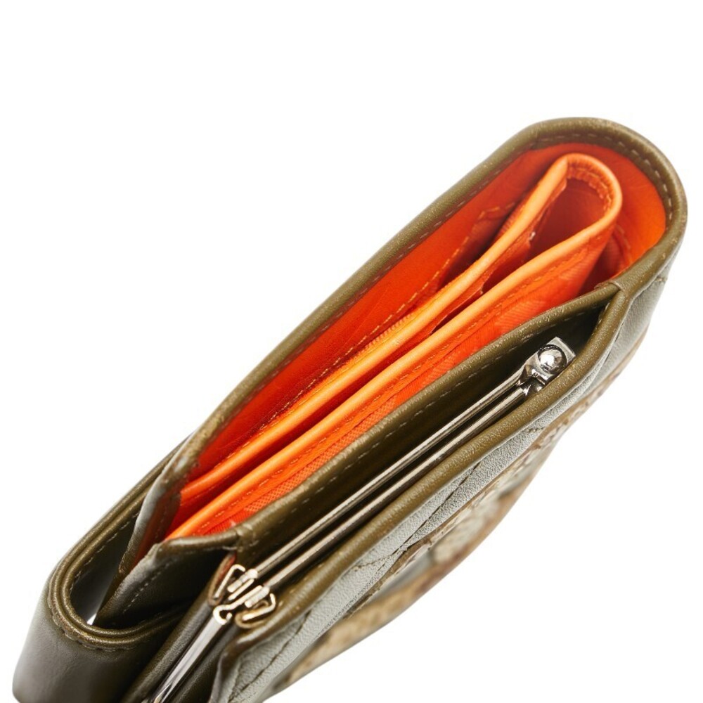 Chanel Cambon Coco Mark Python Bifold Wallet Khak… - image 4